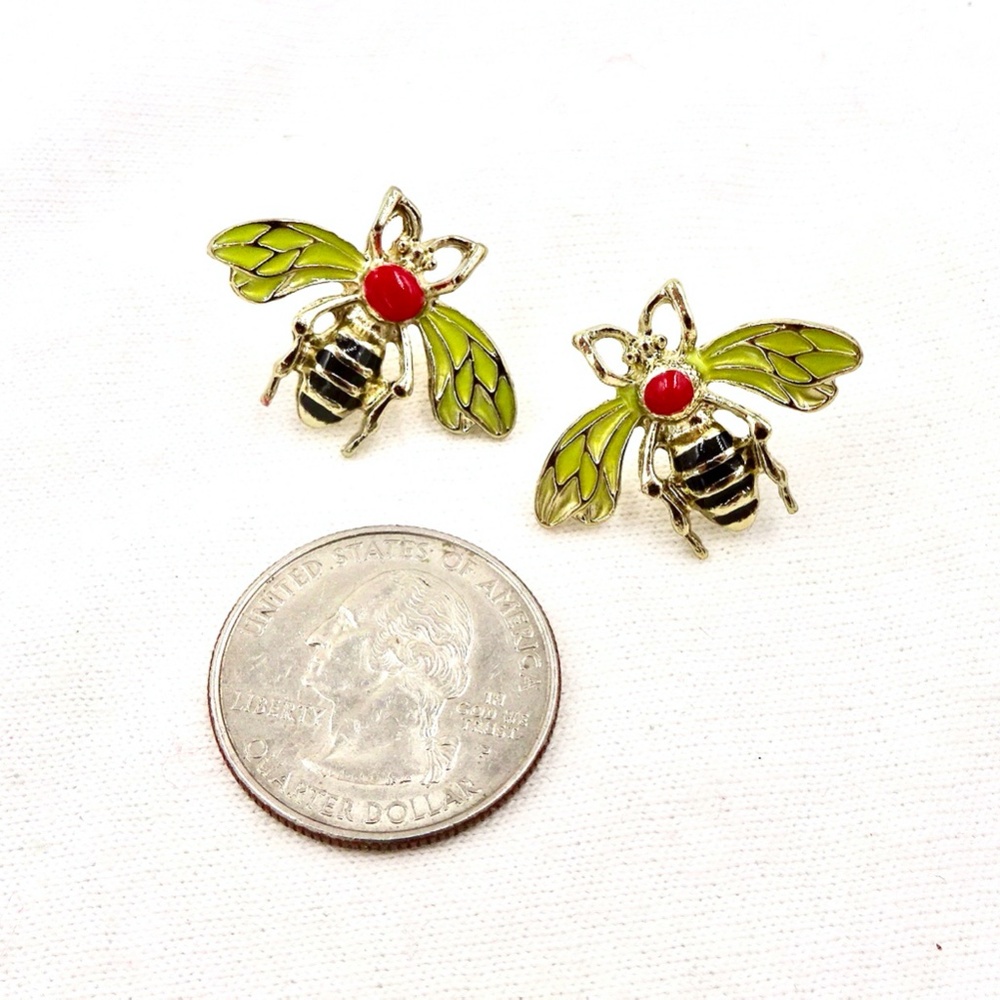 BETSEY JOHNSON EARRINGS FLY BEE BUG - Picture 5 of 7
